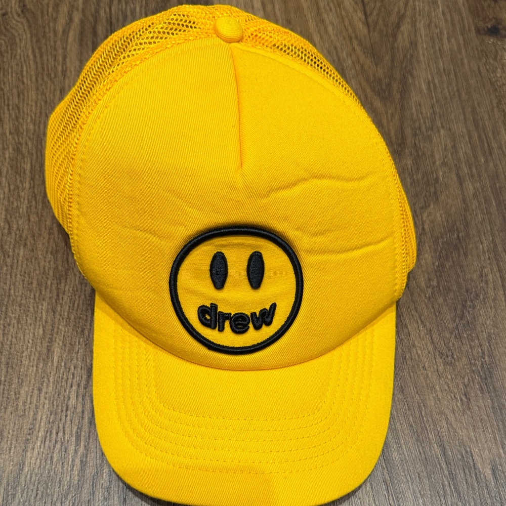 drew house Yellow Smiley Trucker Hat unisex